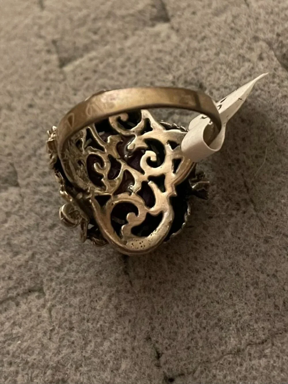Vintage Sterling Silver Ring Sz 6.5 Handmade Gemstone Bob Stringer Signed $275